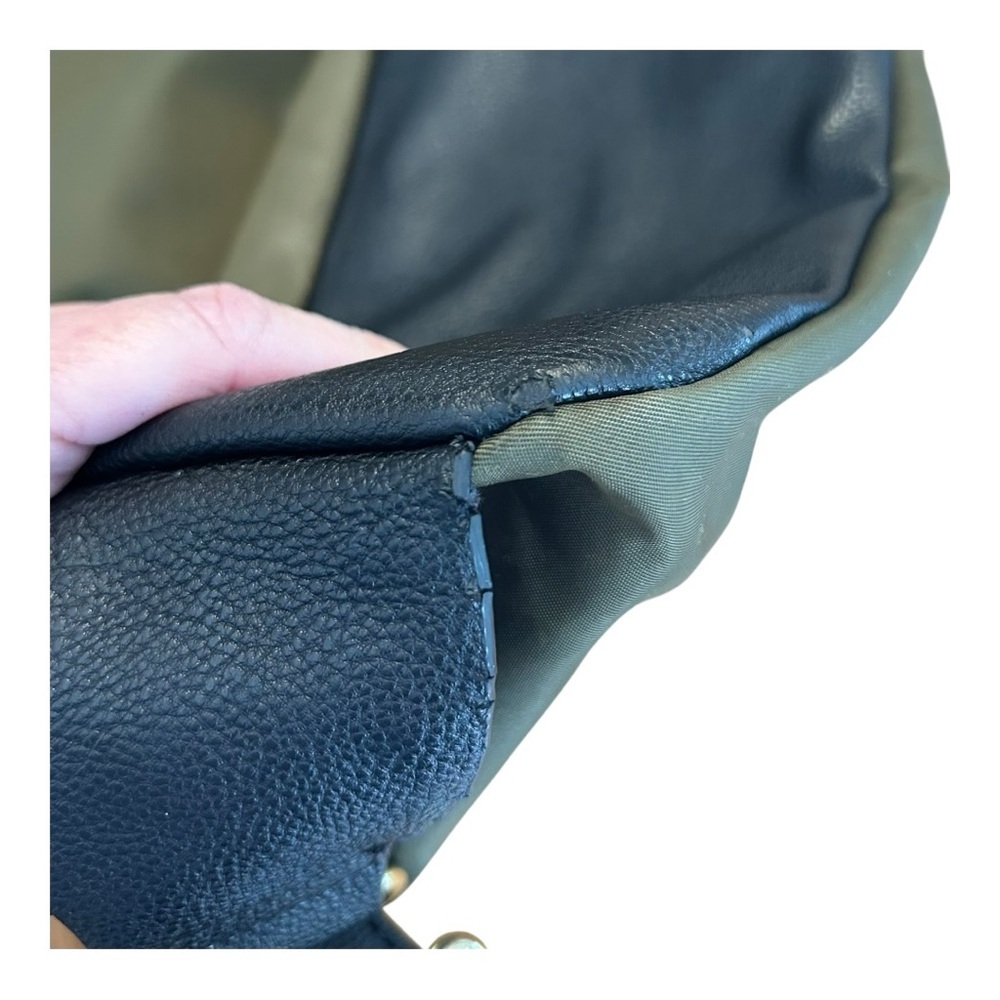 Steve Madden Nylon and Faux Leather Trim Spencer Backpack in Olive Green & Black - Picture 10 of 15
